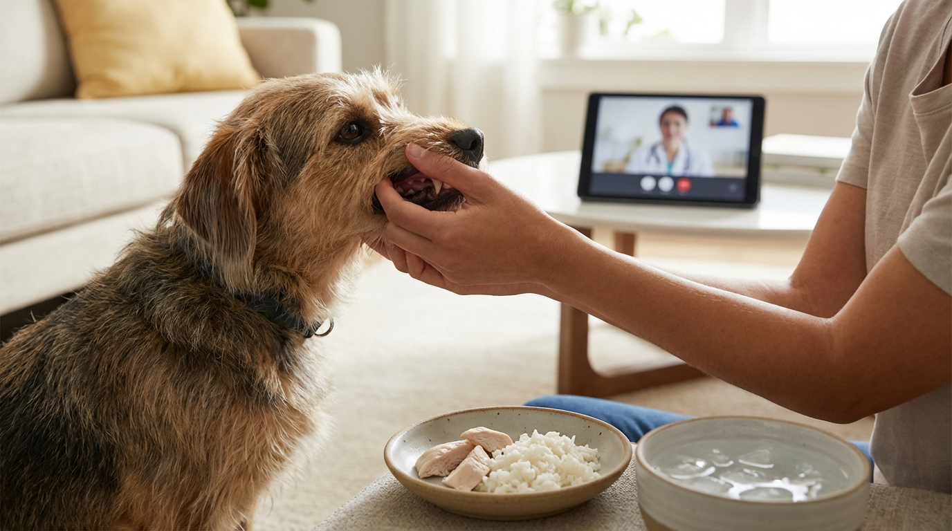 What Can I Safely Do at Home When My Dog Is Vomiting?