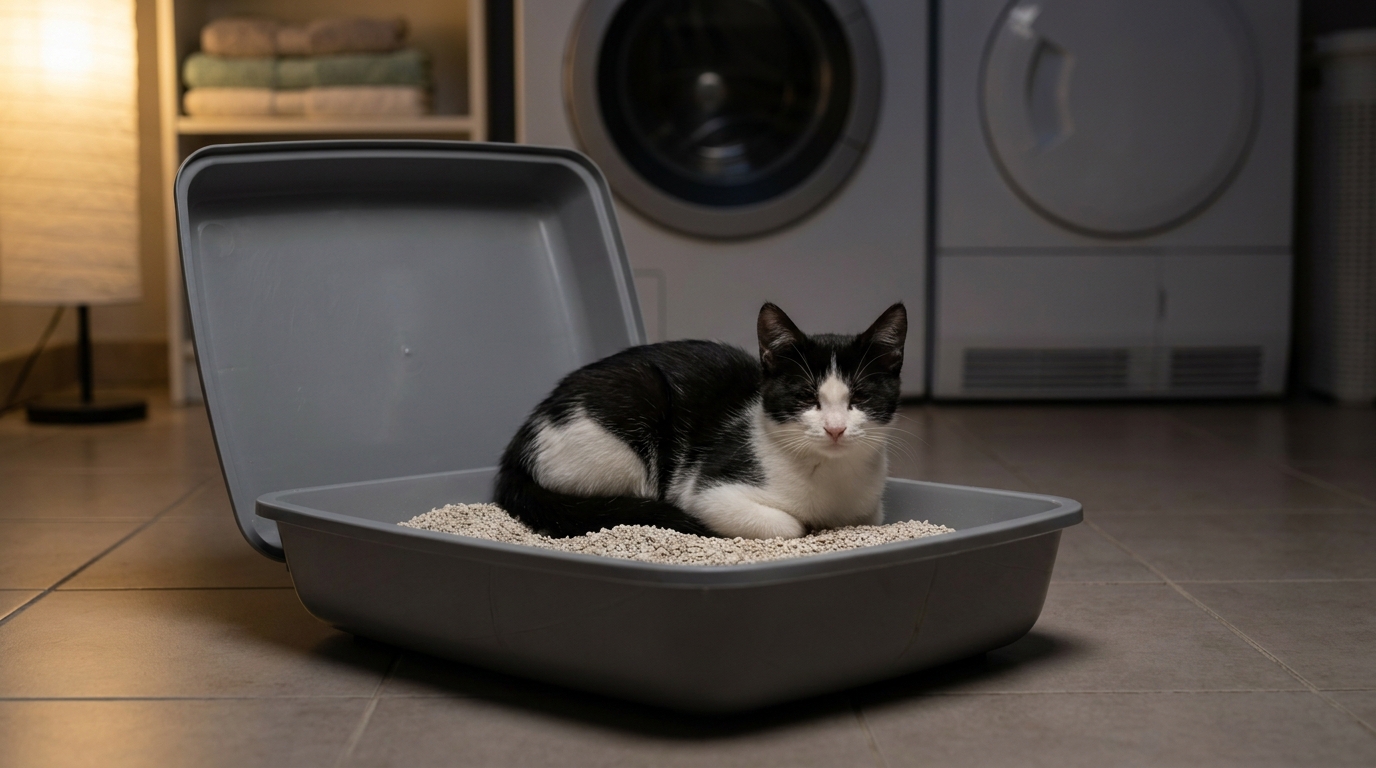 Cat Sleeping in Litter Box? When It Means an Emergency