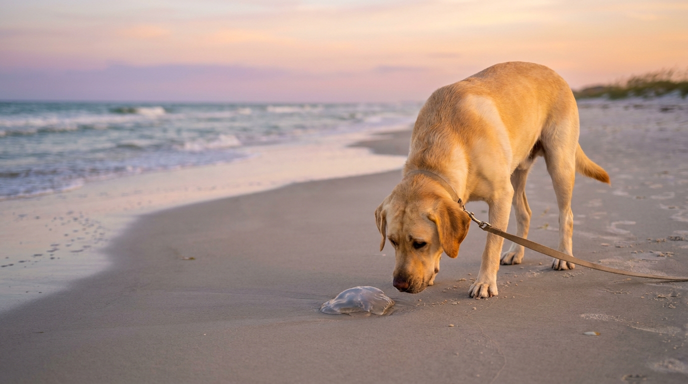 Dog Stung by a Jellyfish? Lift Off Tentacles, Then Check