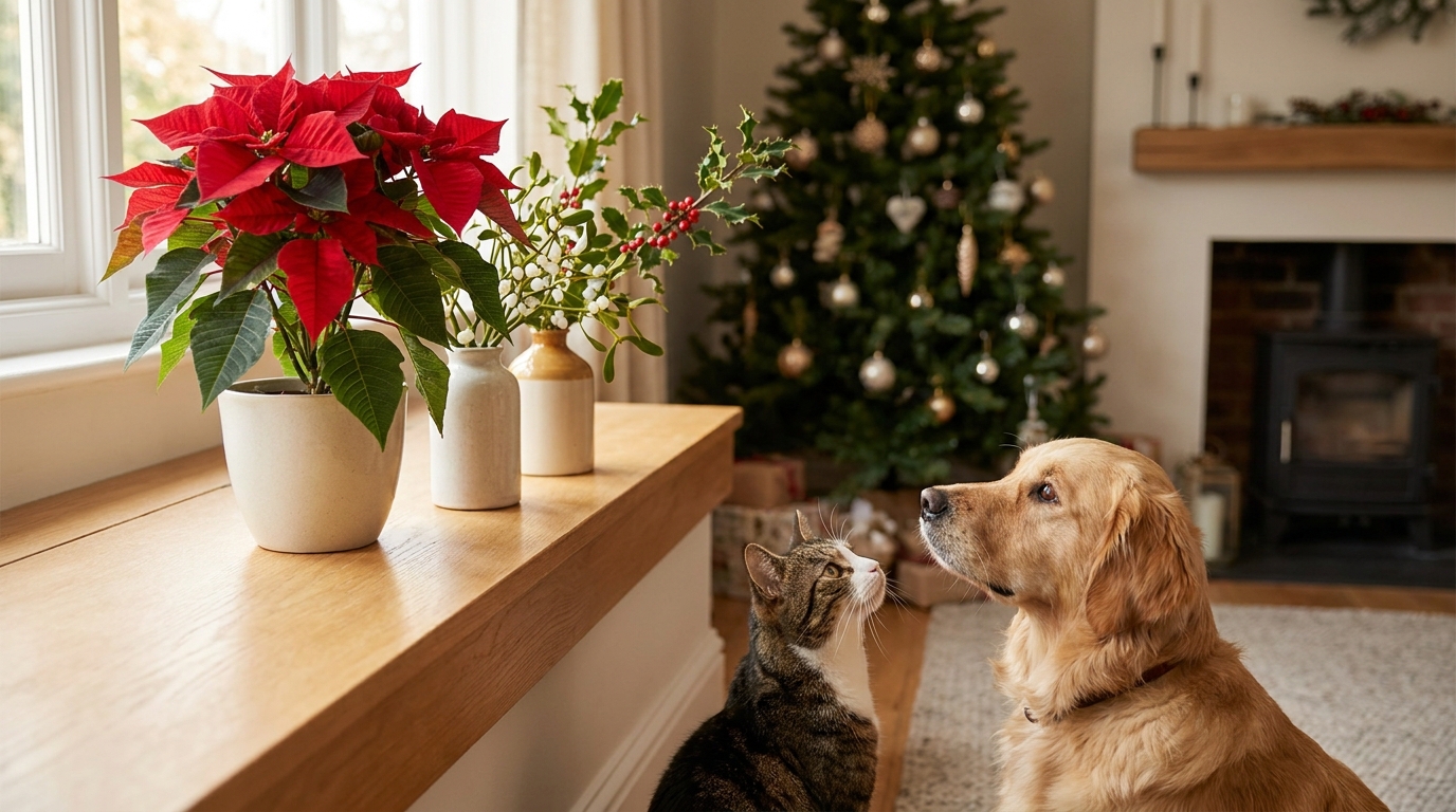 Are Poinsettias Toxic to Cats and Dogs? Mistletoe and Holly